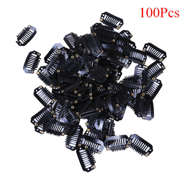 xingwendanp 10/100 Toupee wig clips snap clips w/ rubber back hair
