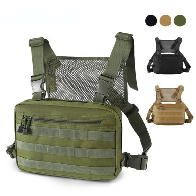 Tactical Chest Bag Molle Mil/itary Combat Front Pack Vest Hip Hop Backpack Detachable Str/ap Zipper Pockets Outdoor Hu/nting Bags