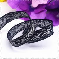 【CC】 New 1cm  (1 meter/lot) lozenge grosgrain ribbon Woven Clothing hats accessories decoration supplies