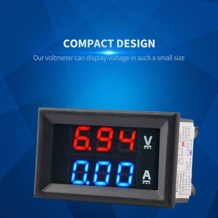 DC 100 V 10A Voltmeter Ammeter Dual Display LED Digital Voltmeter Gauge