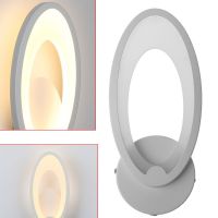 LED Light Modern Wall Lamp Acrylic Sconce 12W AC90-260V Oval Shape Indoor Bathroom Bedroom Living Room Hallway Art Decoration