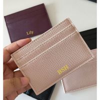 Custom Letters Men PU Leather Credit Card Holder Personalize Initials Slim Card Wallet Monogram Name Card Case Women DIY Present Card Holders