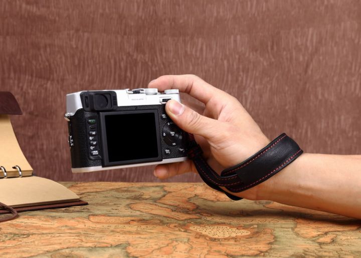 ต้นฉบับแฮนด์เมดสองด้านหนังแท้กล้องสายรัดข้อมือข้นสายคล้องมือสำหรับ-leica-ฟูจิโอลิมปั-pentax-พานาโซนิค