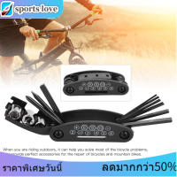 【เก็บเงินปลายทาง】 16 in 1 Bicycle Cycling Multi‑Functional Repair Tool Foldable Multipurpose Kit Mountain Bike Fix