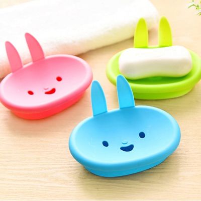 Rabbit-shaped Handmade Soap Box Travel Portable Soap Box With lid Soap Dish With Drainage Layer Storage Box Bathroom Accessories Soap Dishes