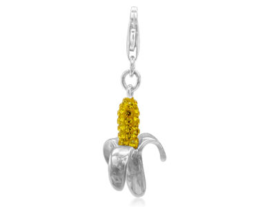 GM Crystal Fashion Fruit collection Silver 925 Charm pendant jewellry Banana 17.5mm
