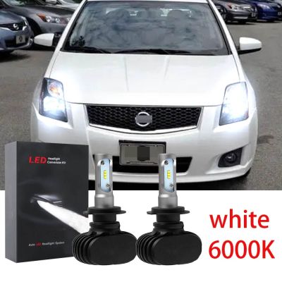 หลอดไฟหน้ารถยนต์ LED 6000K สีขาว สําหรับ Nissan Sentra (N16) 2000-2012 รับประกัน 10 เดือน