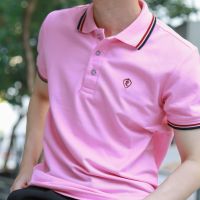 POLOLAND เสื้อโปโลชายทรงตรง รุ่นทูบาร์ - สีชมพู (+2 สี)