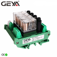 GEYA NGG2R 4ช่องโมดูลรีเลย์ OM รีเลย์บอร์ดพร้อมฟิวส์ป้องกัน1NO1NC 12V 24V Acdc