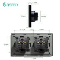 เครื่องชาร์จ USB เต้าเสียบฝังผนังเดียว BSEED EU Type-C เต้าเสียบสองอันสวิตช์แบบกระจกติดบนผนังเต้ารับสามขาเด็กสินค้าใหม่