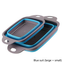 Two-piece Folding Dish Drainer Foldable Strainer Fruit Basket Colander Plastic Basin Dish Drainer Dish Drying Rack Kitchen Tools