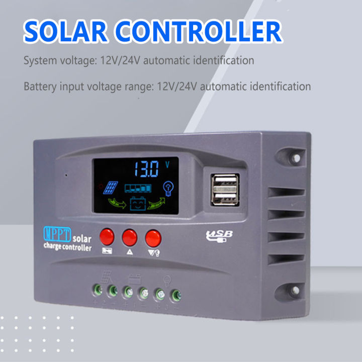 12โวลต์24โวลต์ควบคุมพลังงานแสงอาทิตย์ไฟหลังจอ-lcd-แสดงแผงเซลล์แสงอาทิตย์ไฟฟ้ารุ่น-regulator-แผงเซลล์แสงอาทิตย์ชาร์จ-pv-regulator