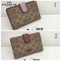 Coâćh short purse female fashion tower buckle wallet can load coin multi-card new 33034