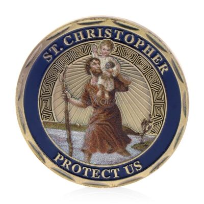 【2023 NEW】 St.christopher Patron Saint Of Travellers คอลเลกชันความท้าทายที่ระลึก