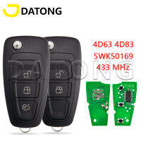 Datong World Car Key Fit For Ford Focus Transit C-Max S-Max MK3 Mondeo 4D63 4D83 433MHz 5WK50165 5WK50166 5WK50168 Flip Key