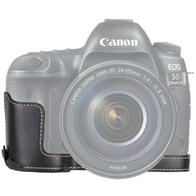 1/4 นิ้วกระทู้หนัง PU กล้องครึ่งฐานกรณีสำหรับ Canon EOS 5D M Ark IV / 5D M Ark III (สีดำ)