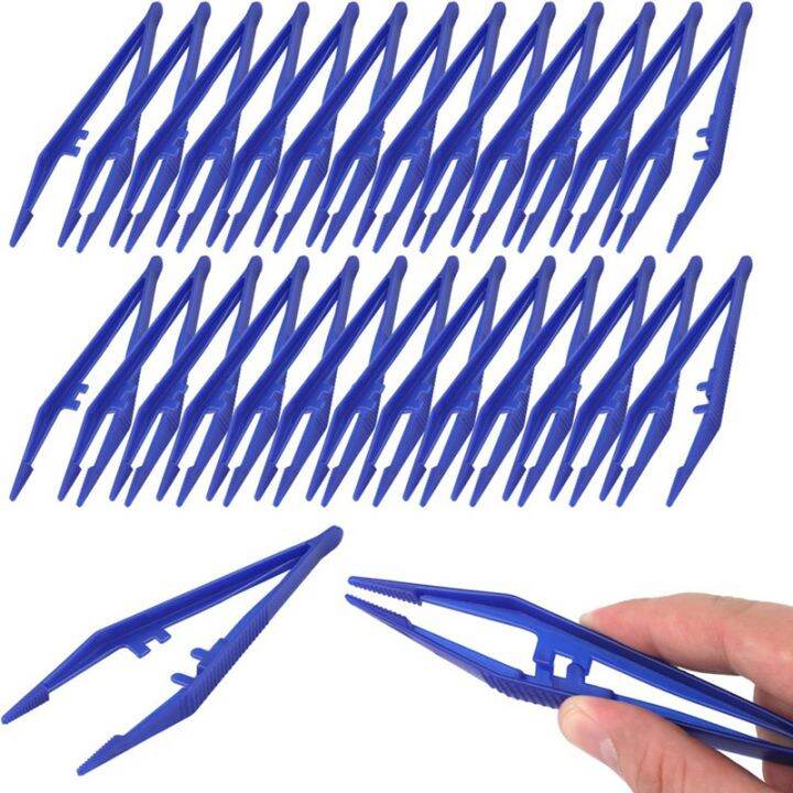 50 Piece Practical Craft Tweezers Plastic Forceps Crafting Tool For