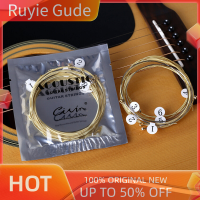 Ruyie 6ชิ้น/เซ็ต Universal Acoustic Guitar String ทองเหลืองหกเหลี่ยม STEEL Core Strings สำหรับ