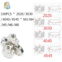 T-nut M3 M4 M5 M6 M8 หัวค้อน T Nut Fasten Slot Nut Connector ชุบนิกเกิลสำหรับ 20 30 40 45 EU โปรไฟล์การอัดขึ้นรูปอลูมิเนียม GONGXI