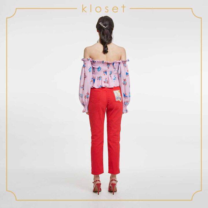 kloset-design-high-waisted-denim-pants-rs20-p004-กางเกงผ้ายีนบาง-กางเกงขายาว-กางเกงแฟชั่น