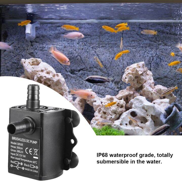 Water Pump Mini DIY Aquarium Box Filter Low Noise Brushless Motor Pump