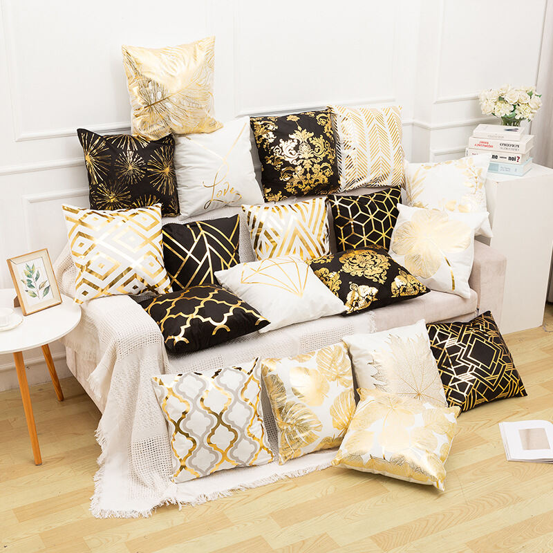 Rectangle Geometric Short Plush Pillow Case Waist Throw Cushion Cover Home Decor 