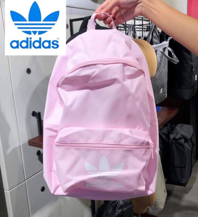 กระเป๋าเป้adidas-adicolor-backpack-fl9652-กระเป๋าสะพายหลัง-สีชมพู-ลิขสิทธิ์เเท้100