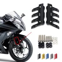 แผ่นบังโคลนหน้าสำหรับ KAWASAKI Ninja 300/400 250 250R Abs รถจักรยานยนต์อุปกรณ์เสริม CNC บังโคลนบล็อกป้องกันด้านข้างตัวเลื่อนป้องกันการตก