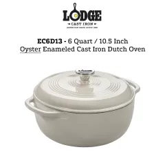 Lodge EC6D32 6 Qt. Indigo Enameled Cast Iron Dutch Oven