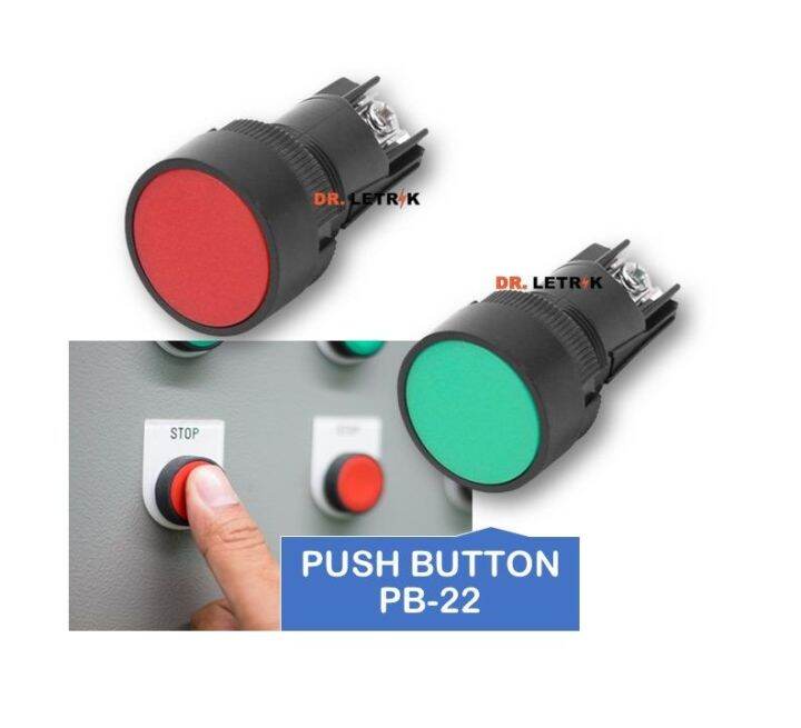 Panel Box Push Button Switch 22mm ( Red / Green ) Lazada