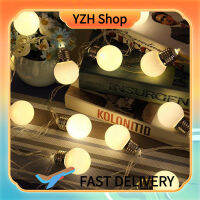 YZH Shop ไฟราวหลอดบอล20LED 5ม. งานปาร์ตี้สวนในบ้านป้ายไฟโลหะตกแต่งบาร์รูปป็อปคอร์น