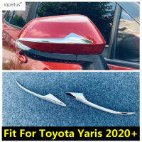 2PCS กระจกมองหลัง Strip ป้องกันตกแต่งสำหรับ Toyota Yaris 2020 2021 ABS Chrome อุปกรณ์เสริมภายนอก Refit Kit