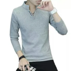 02201 Men pullover long sleeve shirt korean fashion high quality