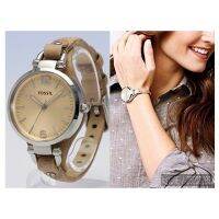 Fossil นาฬิกาข้อมือควอทซ์ อะนาล็อก ไซซ์ S พร้อมวันที่ สายหนัง 38 มม. สําหรับผู้หญิง