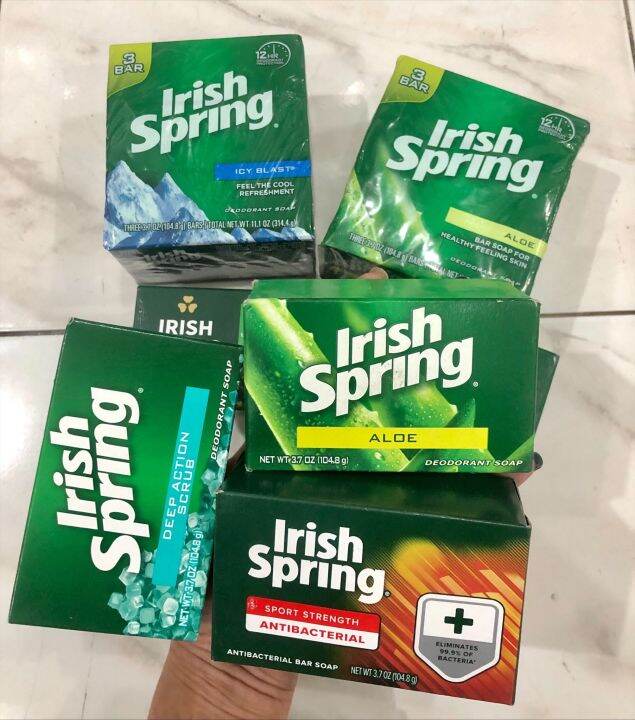 Irish Spring Bar Soap Original Clean I Aloe I Antibacterial I Icy Blast I Deep Action Scrub I