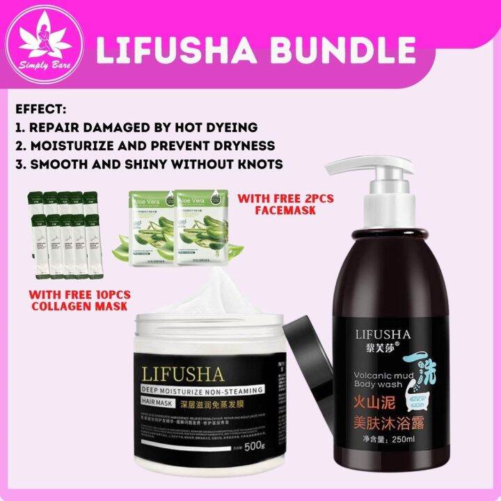 Original Lifusha Bundle Volcanic Mud Body Wash 250 Hair 500g Improvement Lazada PH
