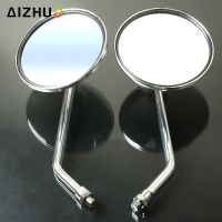 Motorcycle Rearview Mirrors 8/10mm Retro Stainless Steel Side Mirror For Suzuki intruder Honda Shadow 600 750 YAMAHA SR400 FZ6N Mirrors