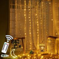 LED Curtain Lights 3x1/3x2/3x3 M Fairy Garland on the Window USB Light String Christmas Wedding Party Festoon Home Decoration