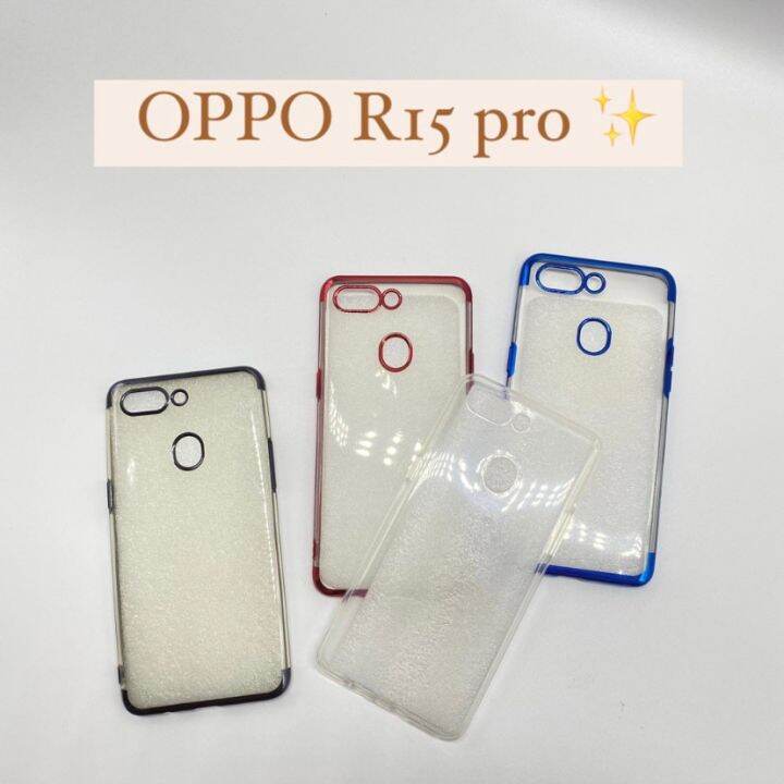 ส่งจากไทย-oppo-case-เคสมือถือ-ราคาถูก-เคส-oppo-r17-r15-opporeno-oppor15pro-เคสใสขอบสี-เคสโทสับ-กันรอย-9-9