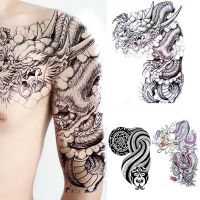 hot！【DT】☍❀  Half Arm Shoulder Temporary Sticker Buddha Fake Sleeve Men Personality Tatoo