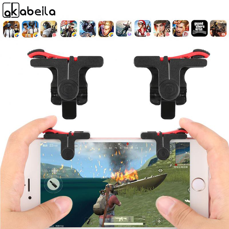 E9 1 Pair Mobile Phone L1 R1 Fire Button Aim Gaming Trigger Shooter Compatible with PUBG CactusAngui Red 