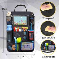 Car Backseat Organizer with Ipad Tablet Holder Storage Pocket Kick Mat Car Seat Back Protector Travel Accessories for Kids