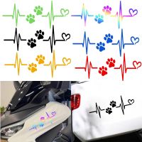 JDM อุ้งเท้าแมวแสนน่ารัก Paw Love Heart EKG หมวกกันน็อคสติกเกอร์ตกแต่งของตกแต่งมอเตอร์ไซด์สติกเกอร์ตกแต่งสติกเกอร์ตกแต่งรถยนต์สติ๊กเกอร์สติกเกอร์ตกแต่ง