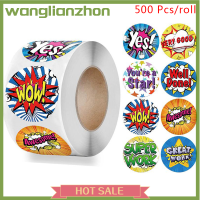 Wanglianzhon ม้วนสติกเกอร์สร้างแรงบันดาลใจสติ๊กเกอร์รางวัล500ชิ้นป้ายสำหรับเด็กนักเรียนครู