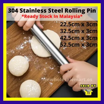 30-40 CM Stainless Steel Rolling Pin Dough Dumpling Pizza Noodles Roller Tool