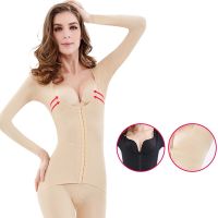 ชุดบอดี้สูทแขนยาวกระชับสัดส่วนสําหรับผู้หญิง Women Shapewear Full Body Cover Shaper Tummy Slimming Long Bodysuit Arm Leg Shaping Body Shaper ButtTH