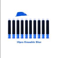 ถุงหมึก Universal 10ชิ้นใช้แล้วทิ้งลบได้สีน้ำเงินเติมปากกาหมึกซึมเติมตลับหมึกสีดำแดงอุปกรณ์สำนักงาน