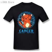 Availableเสื้อยืดแขนสั้นพิมพ์ลาย Cancer Star Horoscope Zodiac สีดําสําหรับผู้ชาย  2U5W