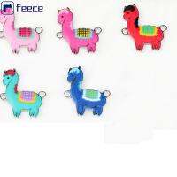 FEECE สีชมพู,ชมพูเข้ม,แดง,น้ำเงิน,ฟ้าเข้มเครื่องเคลือบลามาโลหะผสมสีสันสดใส Lama Enamel Connector Llama Enel Connector เสน่ห์สำหรับสร้อยคอสร้อยข้อมือเครื่องประดับอัญมณี DIY