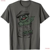 เสื้อยืด ถนนงา วงดนตรี หิน ดนตรี ผู้ชาย เสื้อยืด Sesame Street Oscar Early Grouch T-Shirt เสื้อคู่ ยุโรปและอเมริกา เสื้อ